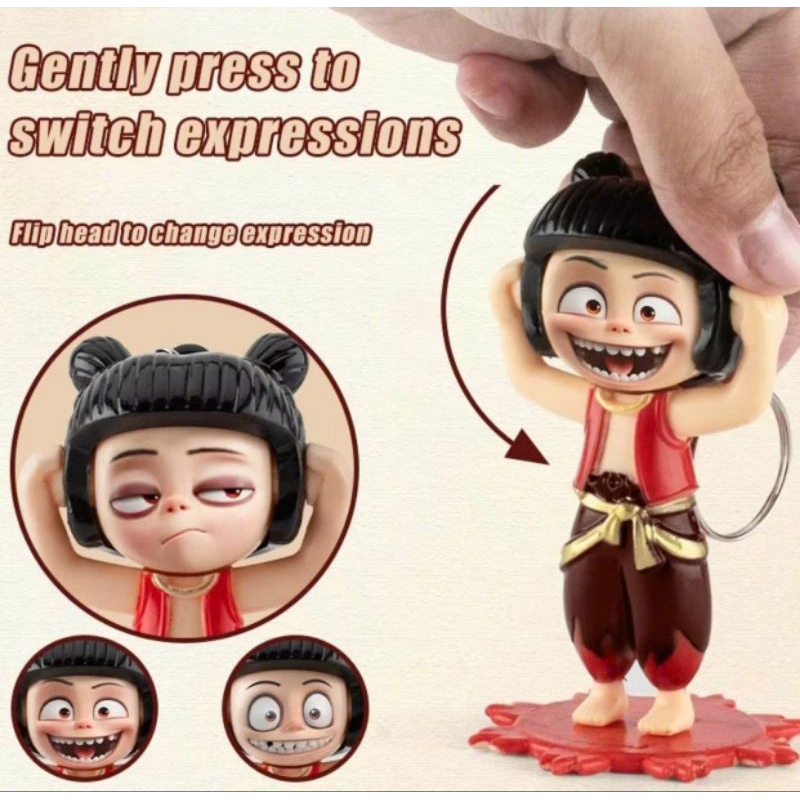 Natra Lật Mặt Thay Đổi 4 Khuôn Mặt, Đồ Chơi Biểu Cảm Dễ Thương Natra Móc Khóa Natra Cho Bé