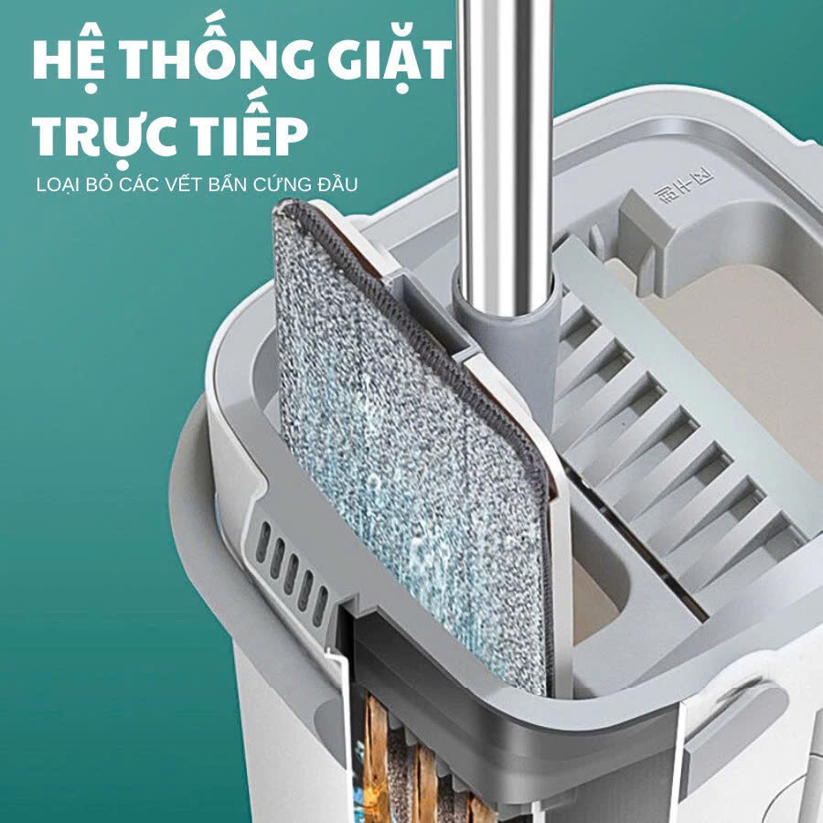 Cây Lau Nhà Tự Vắt Thông Minh (2 Cán - 8 Bông Lau) Chổi Lau Nhà Tự Vắt Thông Minh Bộ Lau Nhà 360 Độ | BigBuy360 - bigbuy360.vn