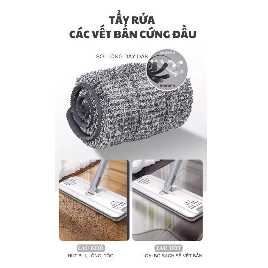 Cây Lau Nhà Tự Vắt Thông Minh (2 Cán - 8 Bông Lau) Chổi Lau Nhà Tự Vắt Thông Minh Bộ Lau Nhà 360 Độ | BigBuy360 - bigbuy360.vn