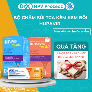 Set 2 sản phẩm TCA 80 và kem bôi Hupavir hỗ trợ giảm sùi mào gà, làm lành tổn thương trên da do sùi