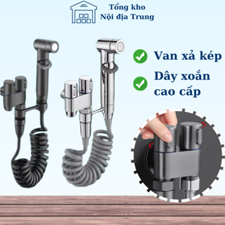Bộ Vòi Xịt Inox 304 Cao Cấp – Tăng Áp Mạnh, Van 2 Đường Nước Tiện Lợi