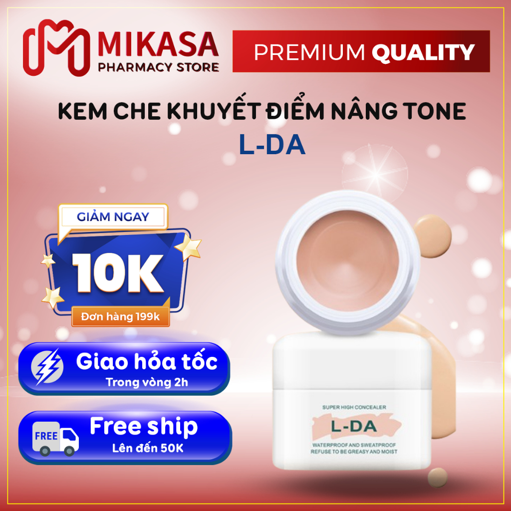 Kem Nền Che Khuyết Điểm L-DA – Kem Che Khuyết Điểm Nâng Tone L-DA Kiềm Dầu, Bền Màu, Chống Thấm Nước CONCEALER