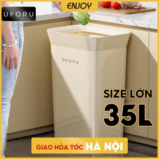  Thùng đựng rác lớn 35L UFORU thiết kế miệng loe để phòng bếp hộ gia đình chất liệu nhựa PP ABS - EJ689 