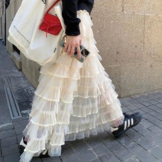   HÀNG SẴN  Chân váy dress voan tơ xòe nhiều tầng dáng dài midi phong cách công chúa vintage Pháp hàng QC loại 1 