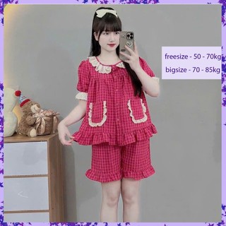 Bộ bầu - bộ Mặc Nhà sau sinh ( Đùi - Kro - cổ kiểu ren ) chất liệu Đũi Lụa  Mềm mát