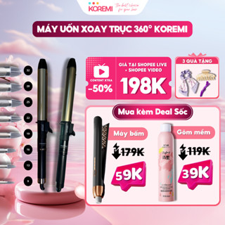 Máy uốn tóc xoăn Hàn Quốc Koremi tự xoay trục 360 độ, máy làm tóc xoăn lọn to, nhỏ Chuyên nghiệp cho Salon, BH 12 tháng