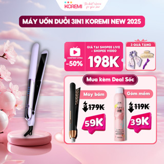 Máy ép tóc KOREMI (mẫu mới 2025). Giúp duỗi thẳng tóc, uốn xoăn tóc