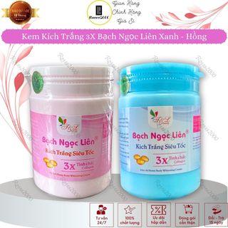  Kem Kích Trắng Da Body Bạch Ngọc Liên 3X 250g   Hồng - Xanh   Dưỡng Trắng Cấp Tốc Bật Tone Nhanh Mịn Màng 