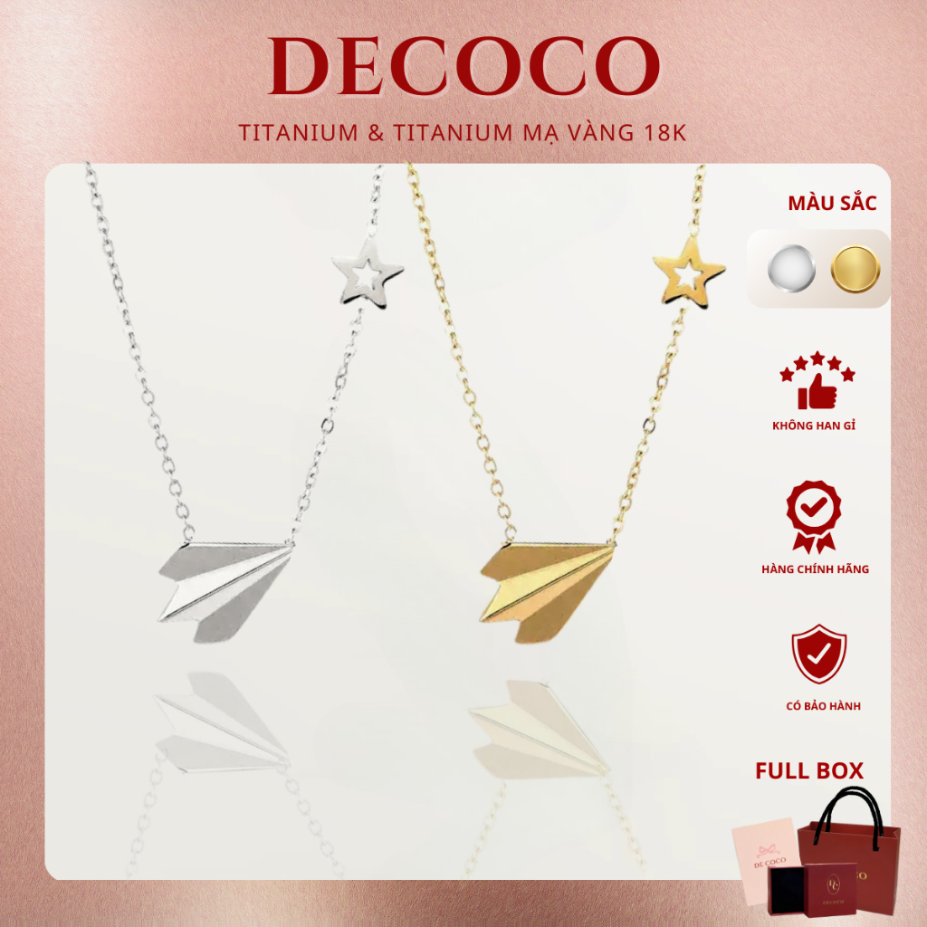 Dây chuyền nữ DECOCO ACC Paper Plane hình máy bay giấy DECOCO ACCESSORIES