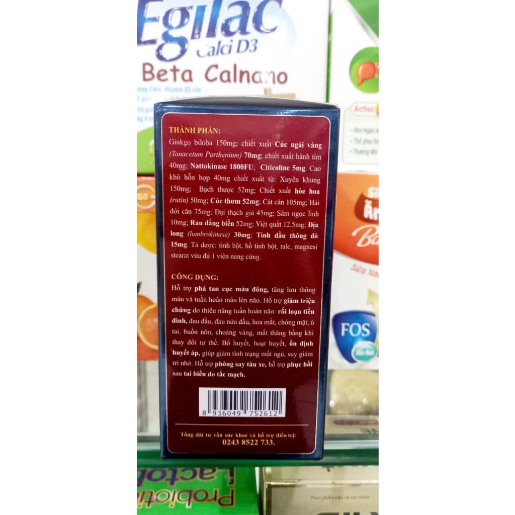 Hoạt huyết ti đình ba nhất plus giảm hết rối loạn tiền đình, đau đầu chóng mặt , đau nửa đầu lọ 30V