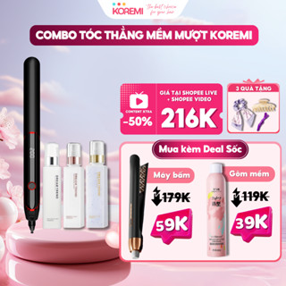 COMBO Máy Ép Tóc và Dưỡng Tóc AHA Dream Trend, Uốn Xoăn 3 Trong 1 KOREMI Màu Đen, Trắng, Hồng - Bảo hành Chính Hãng