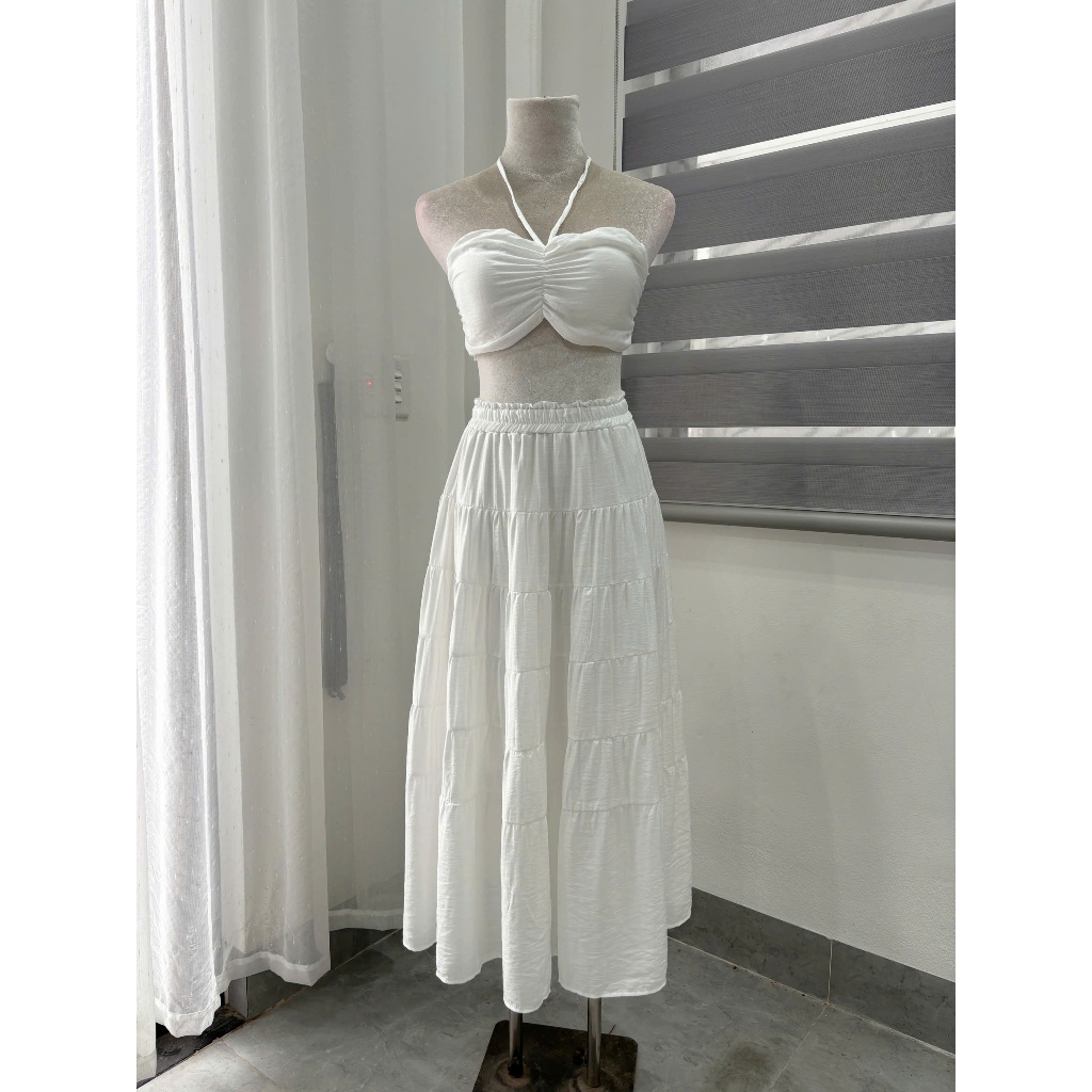 Đầm Maxi Đi Biển Set Váy Nữ Kèm Áo Quây Có Mút Set Váy May 2 Lớp Chất Vải Tơ Xốp Quảng Châu Mềm Mát | BigBuy360 - bigbuy360.vn