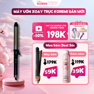 Combo Máy uốn tóc xoăn truyền thống xoay trục 360 độ, máy dập xù bấm phồng chân tóc, máy sấy tóc KOREMI (mẫu mới 2024)