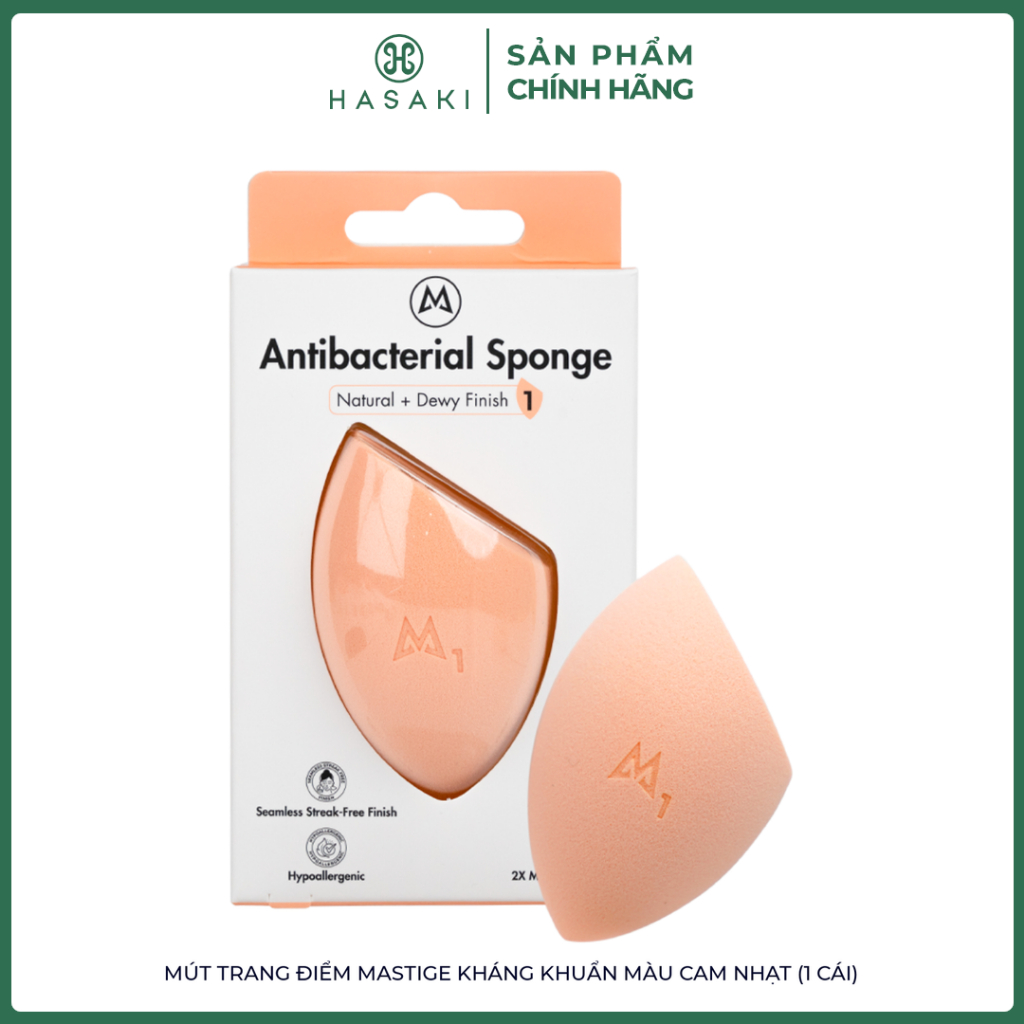 [QUÀ TẶNG KHÔNG BÁN] Mút Trang Điểm Mastige Kháng Khuẩn Màu Cam Nhạt (1 Cái) Hasaki Sản Phẩm Chính H