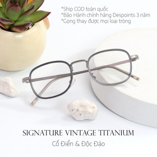 Gọng kính Titanium Despoints Titan Vintage Gọng kính Chất liệu Titan nhẹ & bền Hàng nhập Nhật