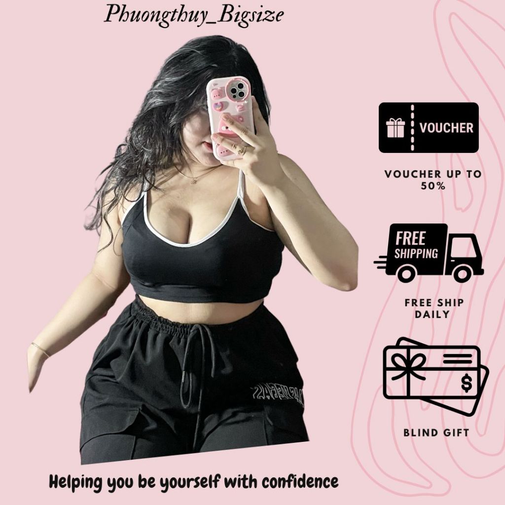 Áo 2 dây phối viền nữ bigsize - A61