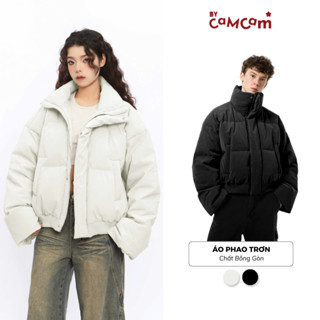 Áo Phao Trơn Bycamcam Unisex Form Rộng Dày Dặn Mềm Mịn Siêu Ấm Đường Phố Hàn Quốc. AKHD025