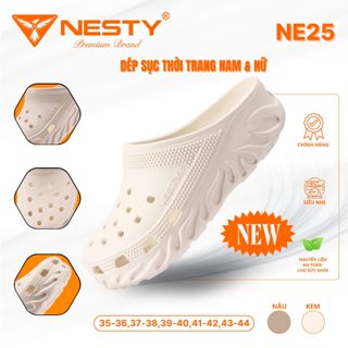 [Tặng 10 Charm 3D]Dép Sục Biểu Tượng Ngọn Lửa Thương Hiệu NESTY Đế Cao 4cm Mã NE25