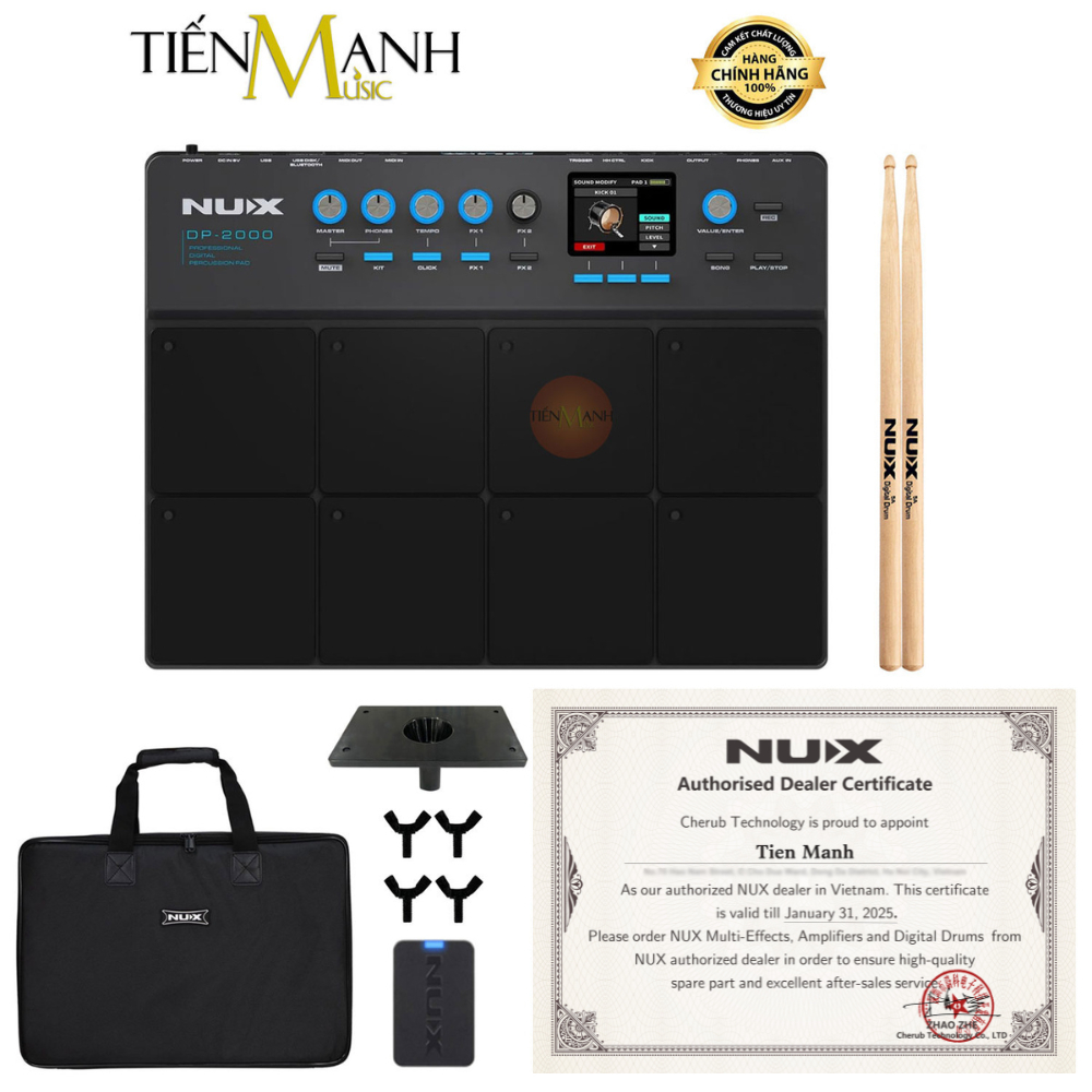[Chính Hãng] Bộ Trống Điện Tử Nux DP2000 - Kèm Chân DPS1, Kick, Hihat Pedal Kích Electronic Digital 
