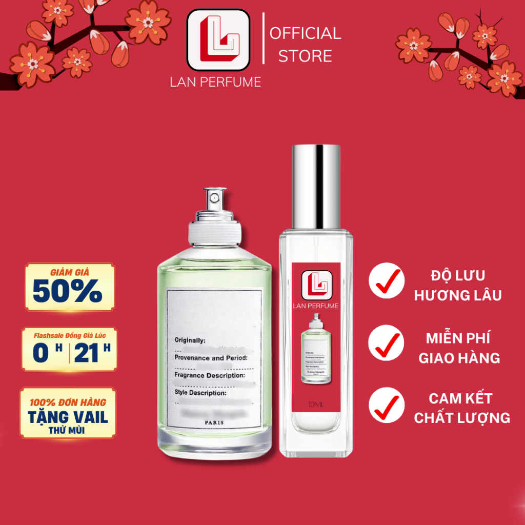 Nước Hoa unisex LAN Perfume, Nước Hoa RLC Matcha Mùi Hương Tươi Mát 10ml Dạng Xịt