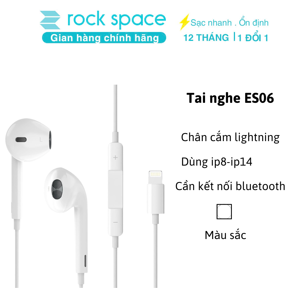 Tai nghe có dây nhét tai Rockspace ES06 chuẩn cắm dành cho IP - Hàng bảo hành 12 tháng