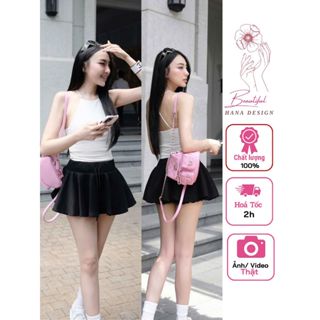[ Sẵn - Hỏa Tố] Set Áo Yếm Chéo Dây Lưng Chuẩn CHOUCHOU Chân Váy Ngắn Xòe Có Lót
