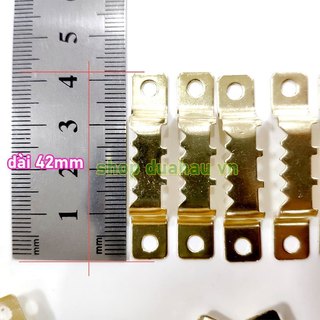 [100 cái] Móc treo răng cưa vàng Gold- Chân Cao - 42x8mm