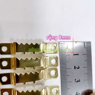 [100 cái] Móc treo răng cưa vàng Gold- Chân Cao - 42x8mm