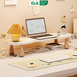 Kệ để màn hình máy tính, laptop decor bàn làm việc thiết kế đẹp thương hiệu IGA - GP390