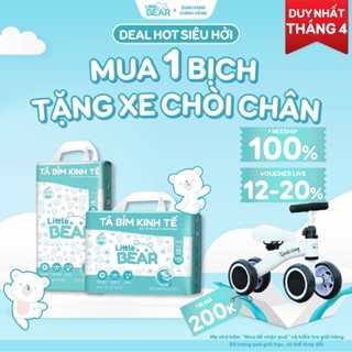 [Mua 1 Bịch Tặng Xe Chòi Chân] Tã Bỉm Quần/Dán LITTLE BEAR ECO Mềm Mỏng NB54/S48/M44/L40/XL36/XXL34/XXXL32