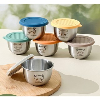  Hộp đựng nước chấm chống tràn inox 304 không gỉ 50ml Chén đựng nước chấm có nắp tiện lợi an toàn 