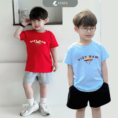 Bộ đồ cho bé trai Việt Nam, Nón Lá - Quần áo trẻ em nam size từ 15-40kg-  Loza Kids SB348