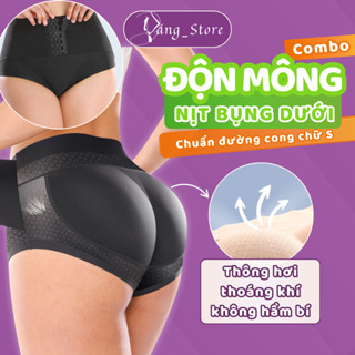 Quần độn mông quần nâng mông nữ kèm đai nịt bụng dưới gen bụng định hình, mút 2cm độn mông tự nhiên phẳng bụng-Dángstore