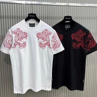  Áo Thun In Hổ Dập Nổi Vân ĐỎ Phối Vai-Bản Mix Nhẹ Nhàng Cho Nam Nữ Cá Tính Hót 2025 