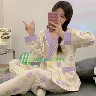 Bộ đồ bầu sau sinh cho con bú ti YUKATA KIMONO KM43  Đồ bộ bầu đẹp mặc nhà - Quần áo bầu thời trang cho mẹ Bigsize