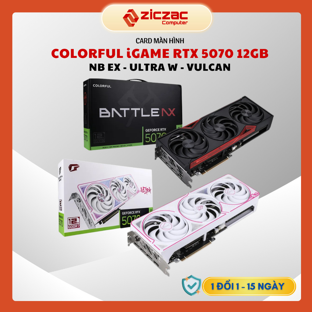 VGA Colorful iGame RTX 5070 NB EX | Ultra White OC | Vulcan OC 12GB GDDR7 - BH 36th c/hãng