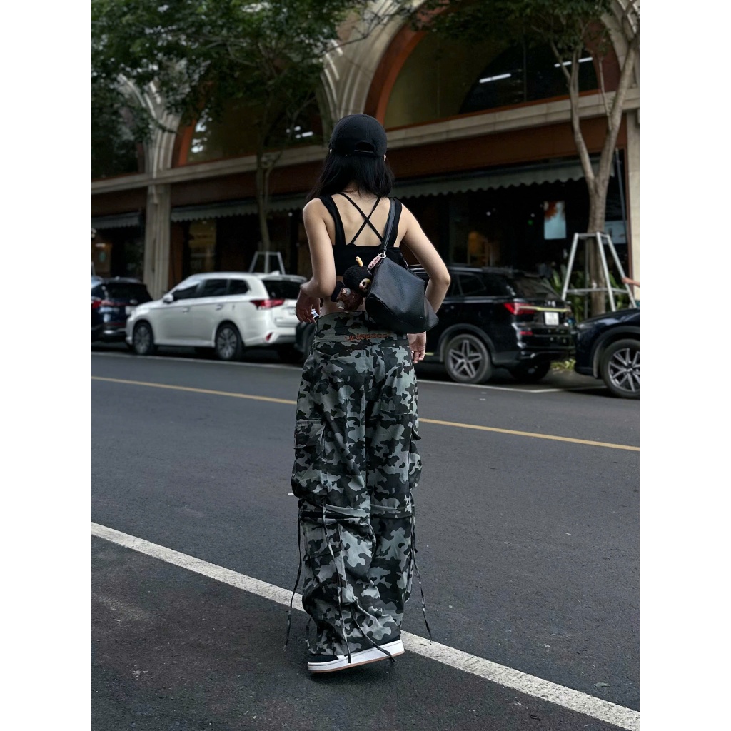 Quần dài túi hộp kaki ống rộng By UniSpace unisex nam nữ Camo Pants | BigBuy360 - bigbuy360.vn