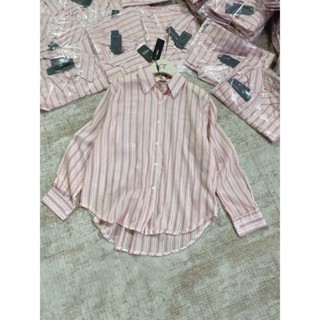  Áo Sơ Mi Nữ Kẻ Sọc Form Rộng Tay Dài Chất Tơ Giấy Mỏng Mát 