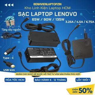 Sạc Laptop Lenovo, Type C, Chân Vuông USB, 45W 65W 135W, Sạc Máy Tính Lenovo, Sạc Thinkpad, Cục sạc Lenovo, BH 12 Tháng