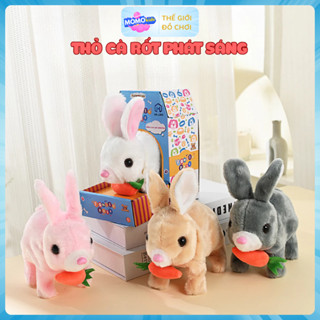 Đồ chơi chú Thỏ Cà Rốt có đèn phát sáng biết nhảy, biết kêu bibi, vẫy tai xinh