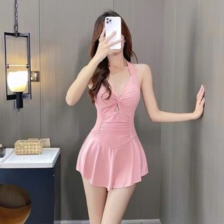  Bikini 1 mảnh đi biển Bikini liền thân dáng váy áo tắm đi biển nữ dễ thương đồ bơi kín đáo che khuyết điểm bụng mông đùi 