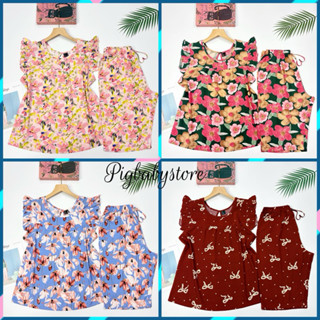 Đồ Tole Nữ Mặc Nhà 52-80kg, Bộ Tone Lanh Nữ Trung Niên VNXK ,Quần Lửng Áo Cổ Tròn Tay Cánh Tiên - Pigbabystore