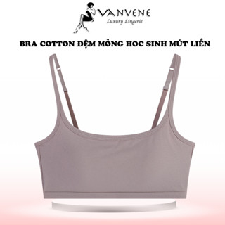 Áo lót nữ VANVENE BR2323, bra học sinh mút liền, áo cotton đệm mỏng nhẹ mềm mịn hở lưng sâu cao cấp
