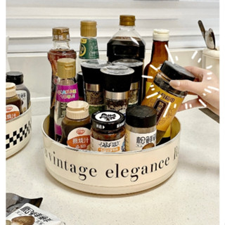 Kệ đựng gia vị xoay tròn bản màu nâu cao cấp, chịu lực nặng tốt sức quay mượt UF46