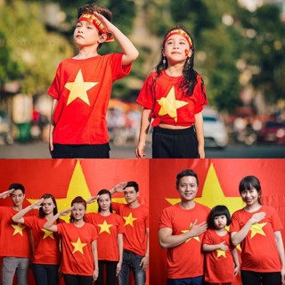 Áo cờ đỏ sao vàng trẻ em, người lớn chất đẹp , áo việt nam