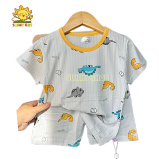 Đồ bộ mùa hè bé trai từ 14-23kg (4-6 tuổi) chất vải thun lạnh thông hơi kháng khuẩn Quảng Châu
