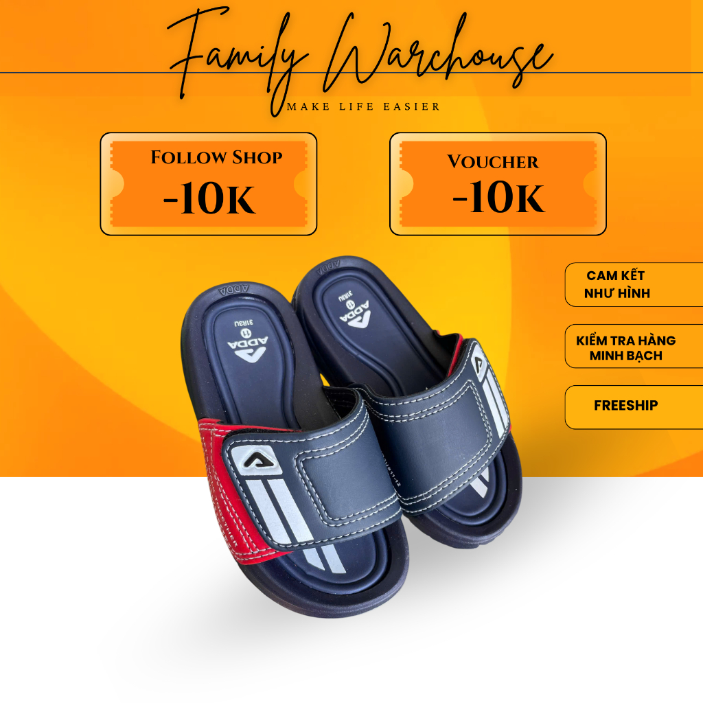 Dép Lê Bé Trai ADDA 31R3U - Dép Quai Ngang, Êm Chân, Chống Trượt, Hàng Chính Hãng