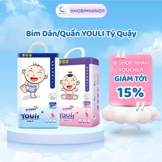 Tã/Bỉm Dán/Quần YOULI Tý Quậy Đai Chun Mềm Mại, Mỏng Nhẹ Siêu Thấm Hút Đủ Size S - 3XL Cho Bé Dưới 5 kg - 25 kg