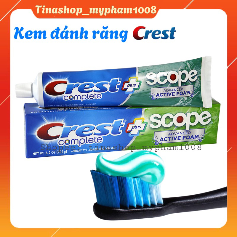 Kem đánh răng Crest Scope Advanced Complete Plus tuyp 232g