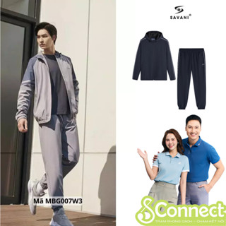 Bộ Gió Nam Có Mũ SAVANI, Set Quần Áo Gió Nam 2 Lớp Thể Thao, Trẻ Trung Năng Động MBG014W4